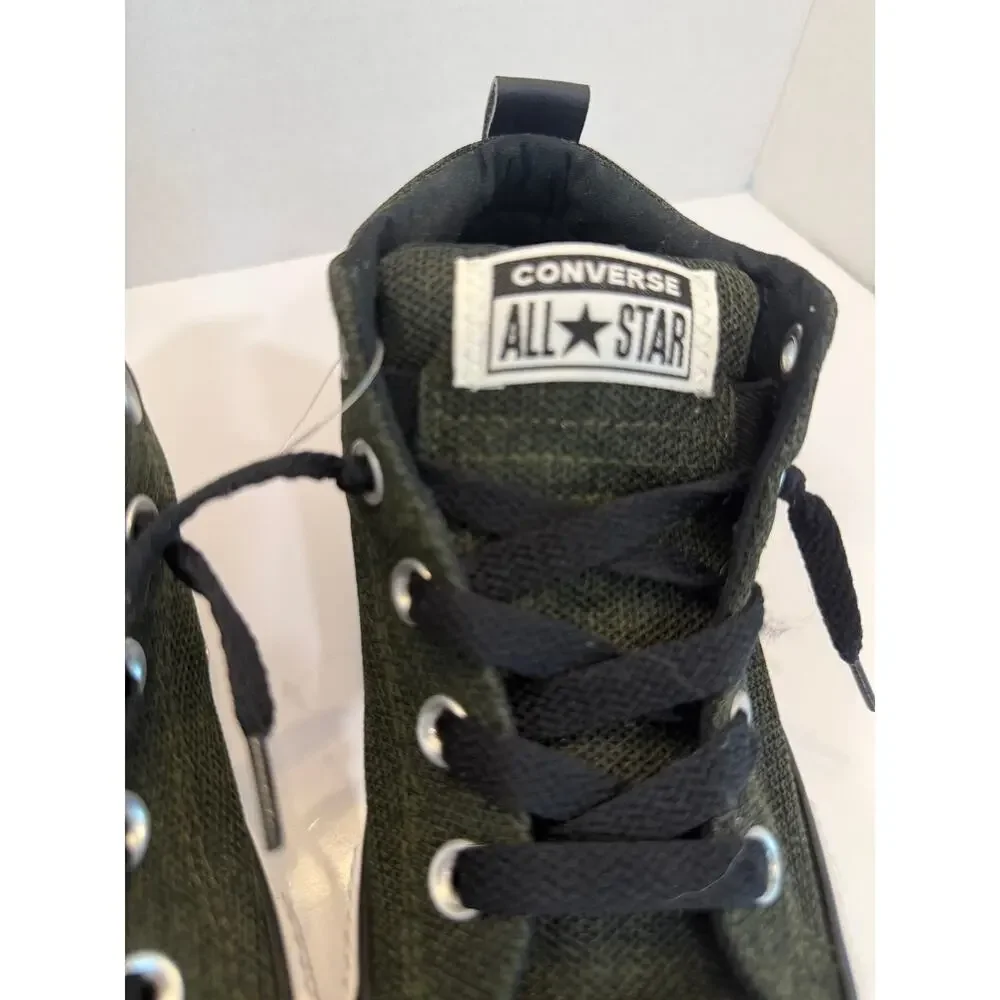 Olive Green Converse All Star Mesh High Top Sneakers Kids Youth Shoes